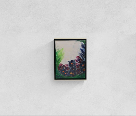 "As a Flower of the Field" original framed wall art of flowers in a field by Amanda Craig, Little Haven Art Studio.