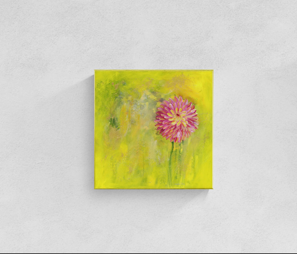 Mixed Media Wall Art | Endurance | Glamorous Yellow Floral