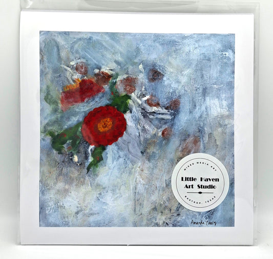 Giclee print of "It Is Well" painting by Amanda Craig in red, gold, green, and white.