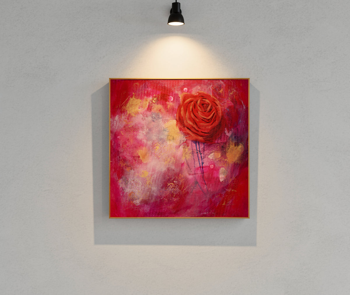 Mixed Media Wall Art | Radiance | Glamorous Red Floral