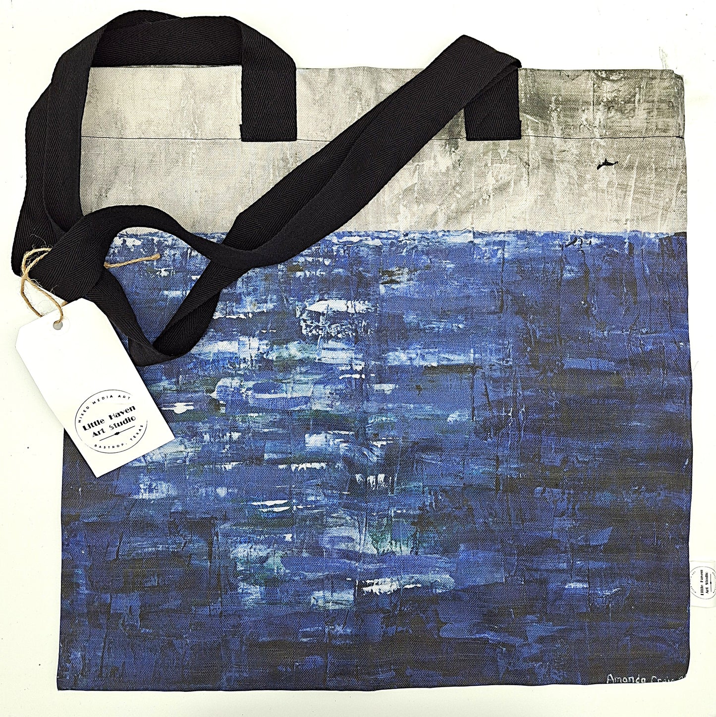 Cotton tote bag with print of "The Coming Storm" painting by artist Amanda Craig of Little Haven Art Studio