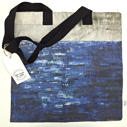 Cotton tote bag with print of "The Coming Storm" painting by artist Amanda Craig of Little Haven Art Studio